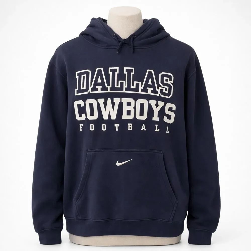 Nike Dallas Cowboys Graphic Hoodie Sweatshirt Large L Blue